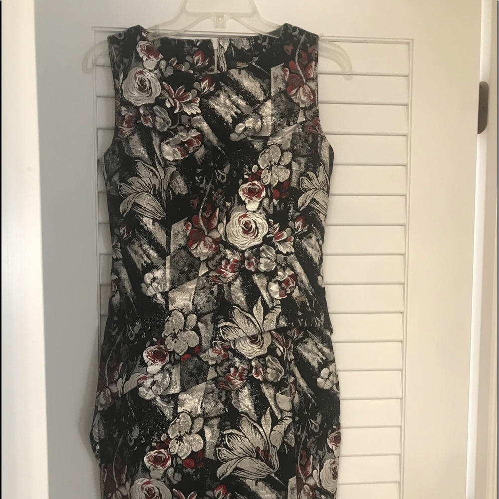 Black, silver and red no sleeve dress